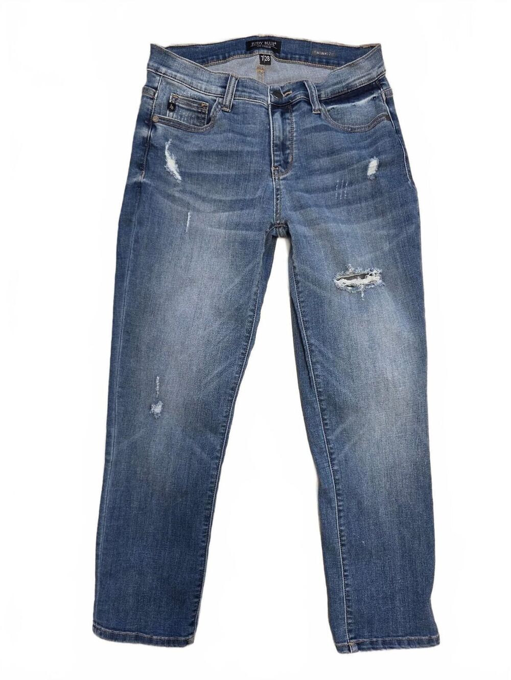 Judy Blue Womens Boyfriend Fit Jeans Size 7/28 Baggy Relaxed distressed Grunge